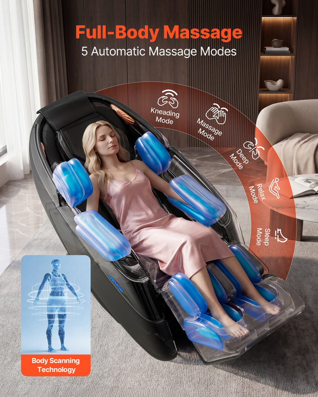 4D Zero Gravity Massage Chair Full Body Recliner Heat Bluetooth Touchscreen gallery