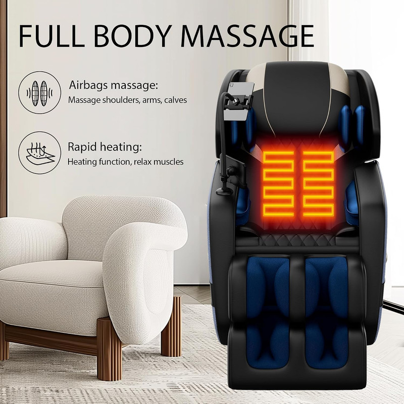 Zero Gravity Full Body Massage Chair with Heat & Bluetooth - Ideal Wellness Gift gallery