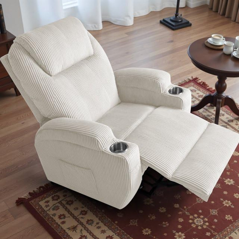 Electric Power Lift Recliner Chair with Massage for Elderly Corduroy Fabric Recl gallery