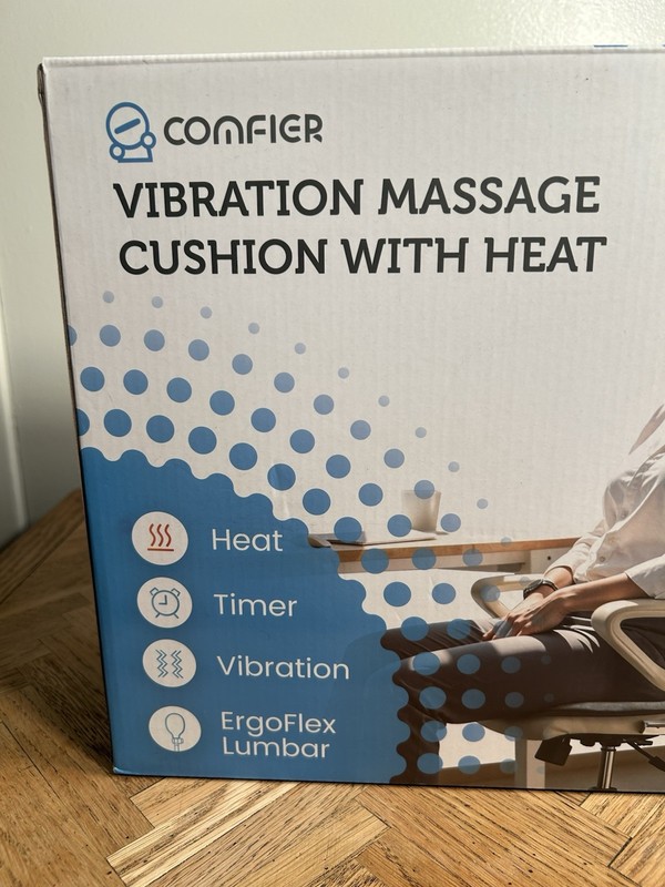 CONFIER CF -2421 Vibration Massage Cushion With Heat ErgoFlex Lumbar Chair Pad gallery