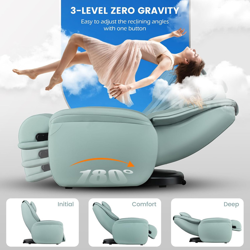 Massage Chair, Full Body Zero Gravity Massage Recliner with SL Track, Waist Heat gallery