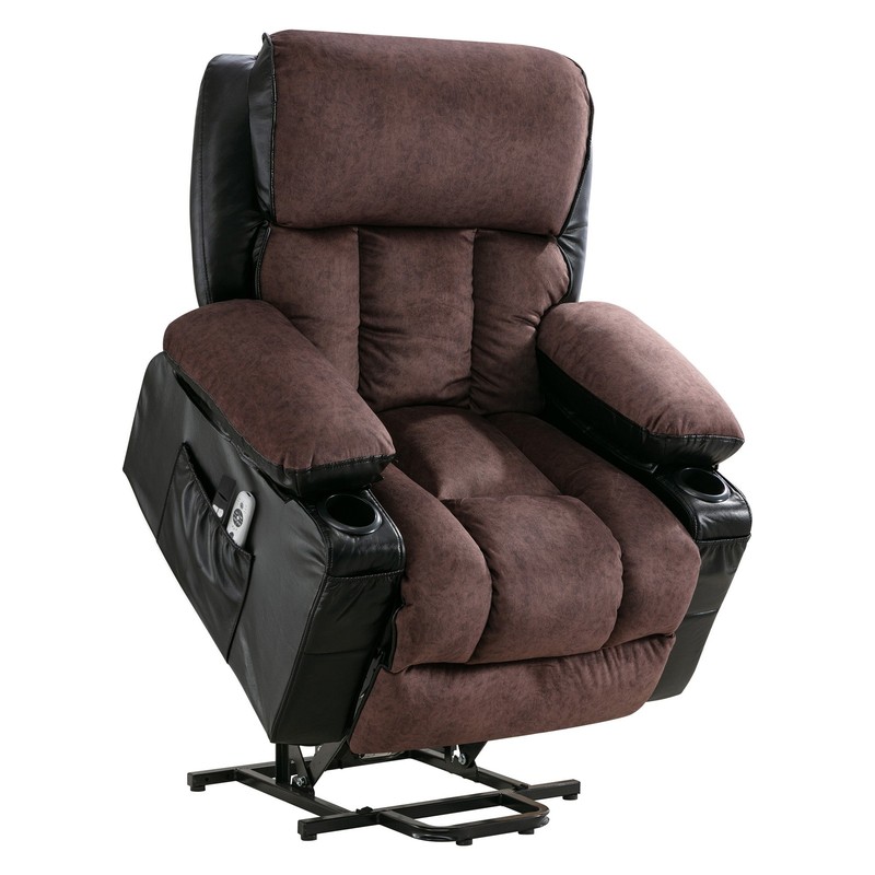 350 lbs Power Lift Recliner Massage Chair with Heat & Function for Elderly Brown gallery