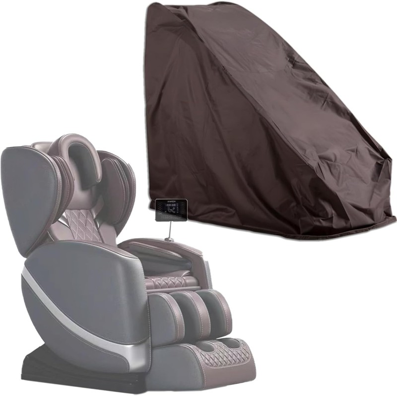 Cover for Massage Chair Full Body Use for Chair Massager, 3D Track (brown)