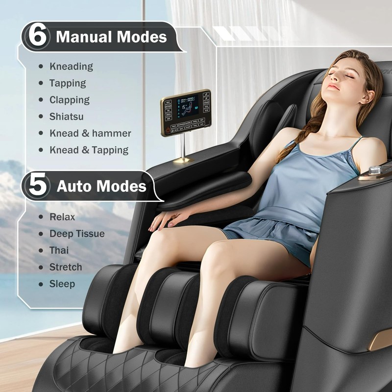 Culanta Full Body Massage Chair, Zero Gravity SL-Track Shiatsu Recliner gallery