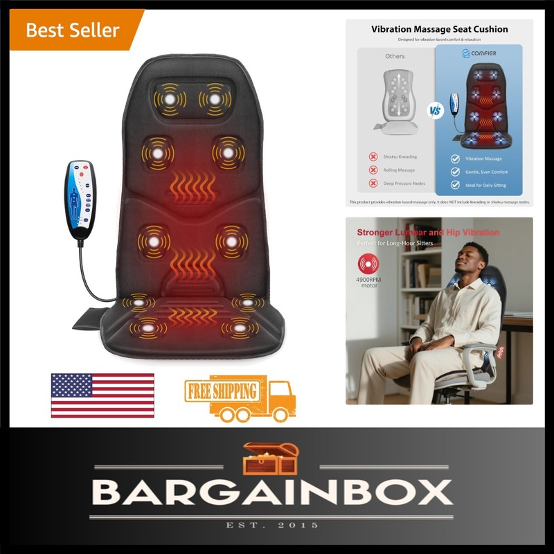 Customizable Chair Massager with Heat – 10 Motors for Deep Tissue Relief at Home