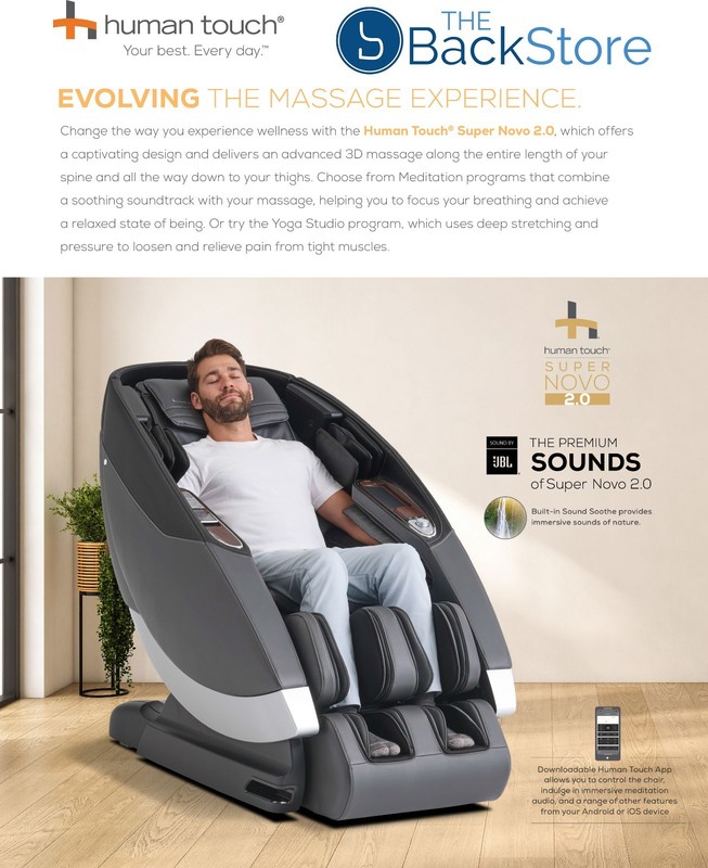 Gray Human Touch Super Novo 2.0 Zero Gravity 4D S L Track Massage Chair Recliner gallery