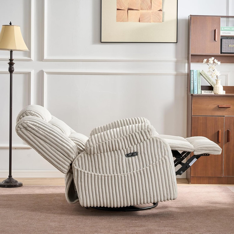 Power Swivel Rocker Recliner Chair for Adults with Massage and Heat, USB and Typ gallery