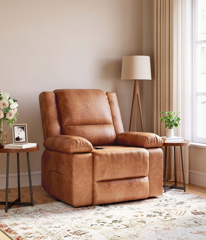 Power Lift Recliner Chair - Heat and Massage, Adjustable Back and Legs, PU Leath gallery