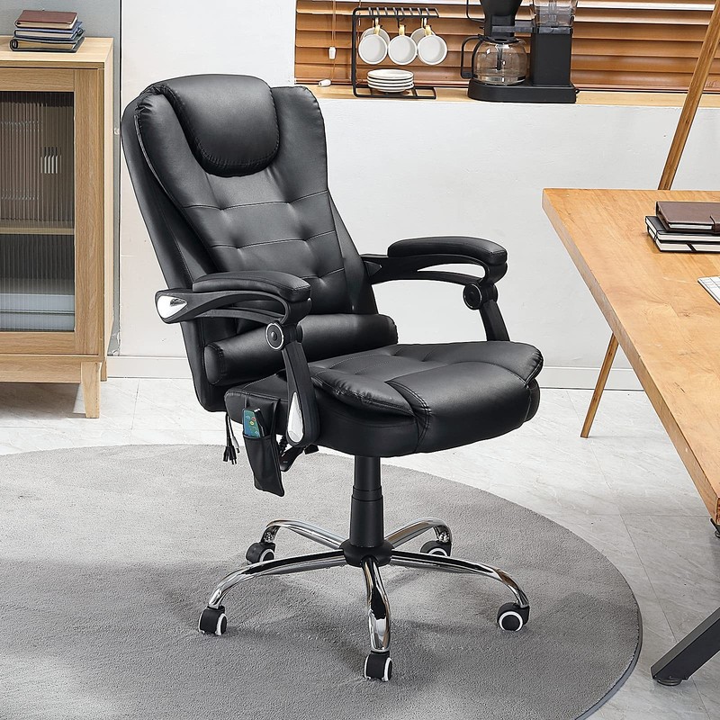 Massage Office Chair with Heat, 7 Point Massage, Reclining Executive Chair Black gallery