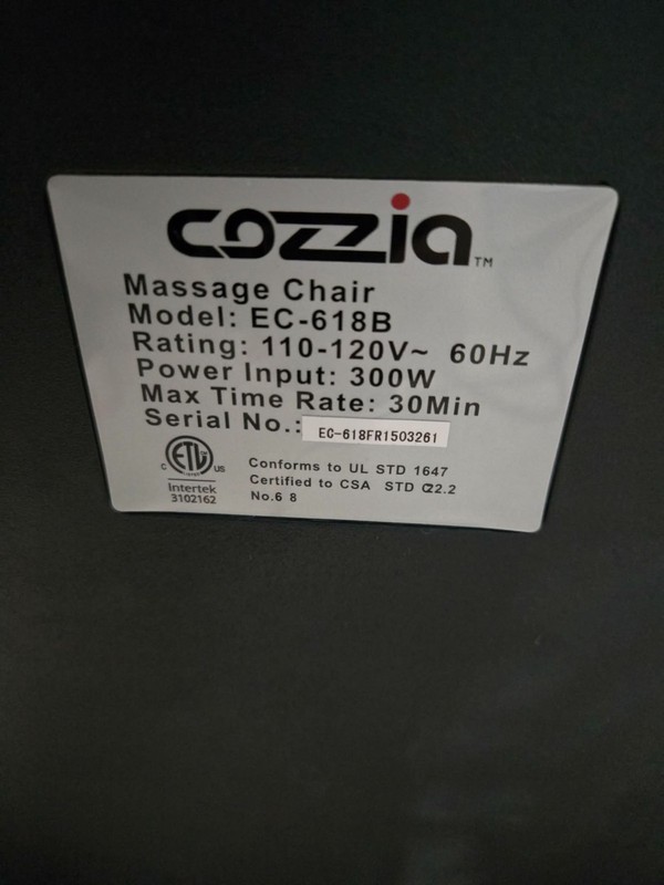 Cozzia EC-618B Zero Gravity 3D Gray Massage Chair gallery