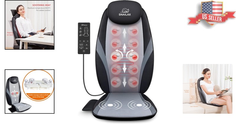 Heated Shiatsu Massage Cushion with Vibration – Perfect Gift for Any Occasion gallery
