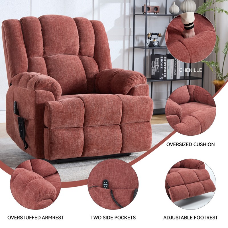 Dual Motor Heat Massage Infinite Position Up to Electric Power Lift Recliners gallery