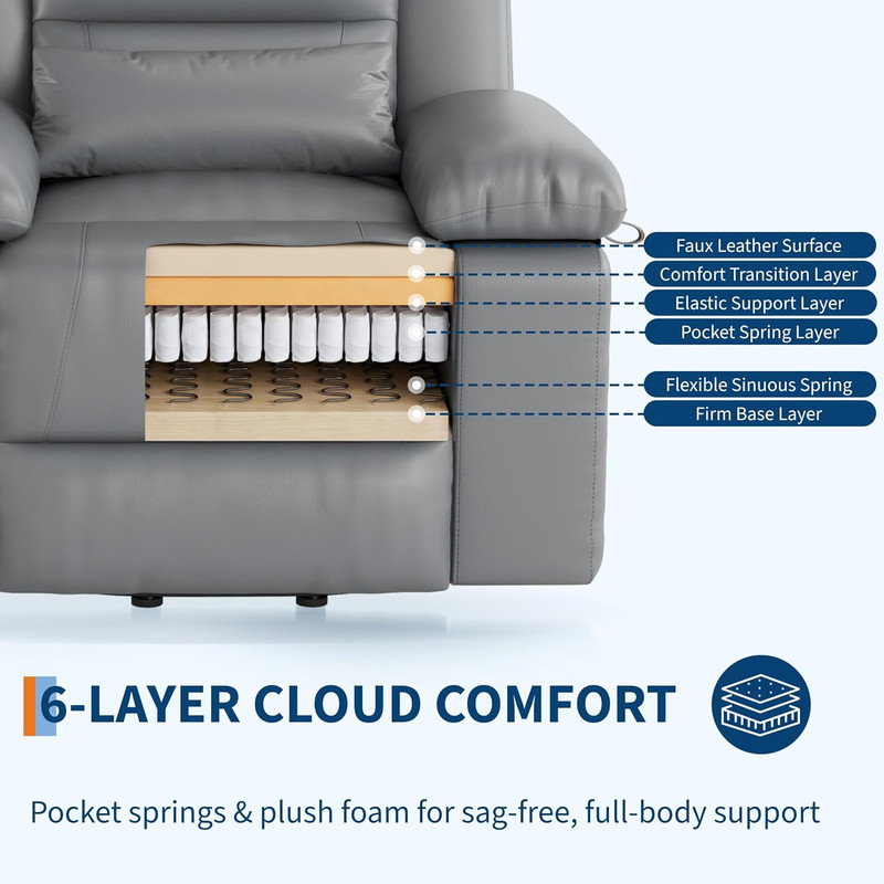 Electric Power Lift Recliner Chair with Heat & Massage for Elderly Comfort gallery