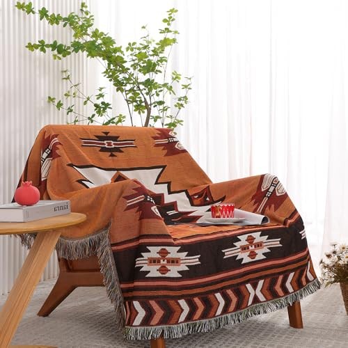 Brown Aztec Navajo Throw Blanket (51''x 63'') Southwest Bed Throws Cover gallery
