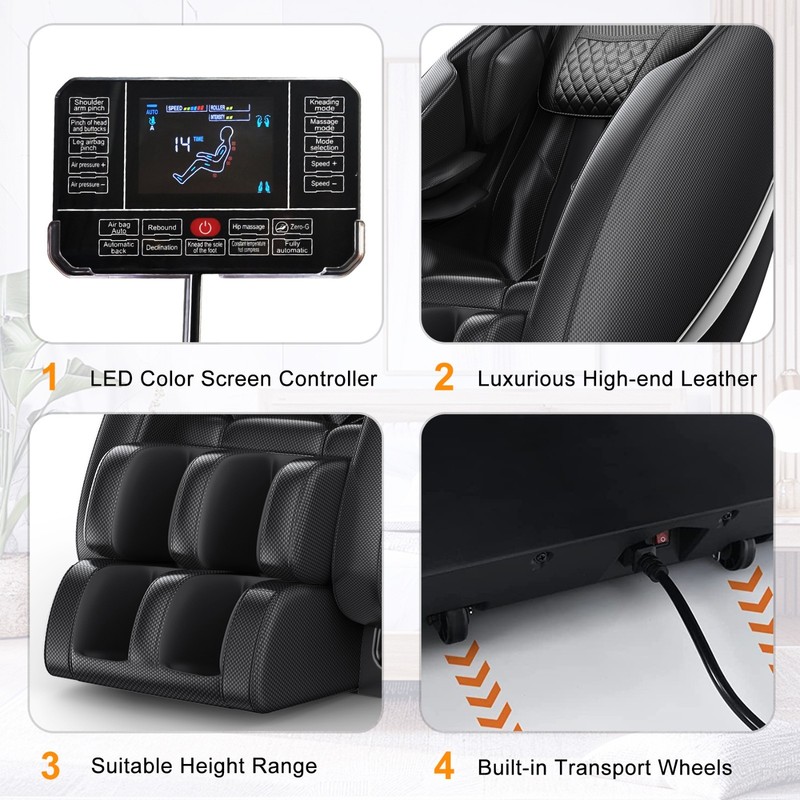 Zero Gravity Full Body Massage Chair Recliner W/Heat Bluetooth Air Compression gallery