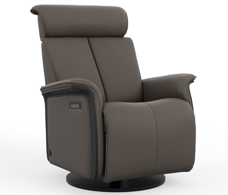 Large Fjords Jewel Swing Relaxer 3Motor Power Recliner Chair Stout Soft Leather