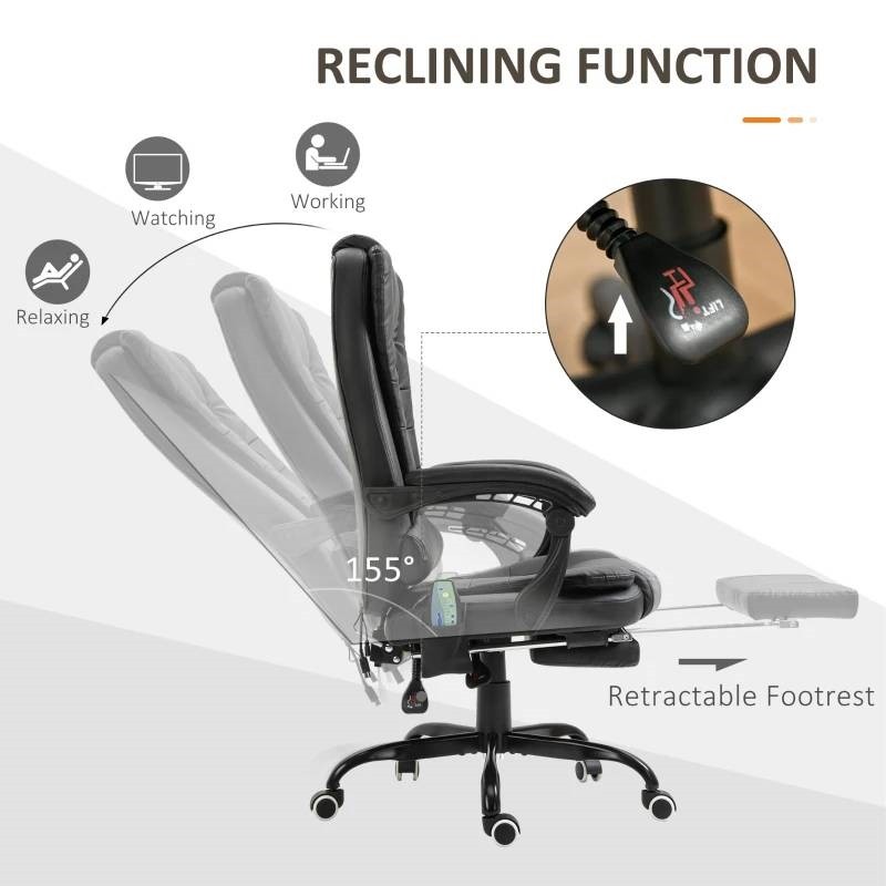 Black 7 Mode Vibrating High Back Executive Massage Adjustable Office Chair gallery