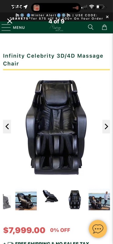 Infinity Celebrity Full Body 3D Massage Chair w/ Bluetooth & Body Scanning Tech gallery