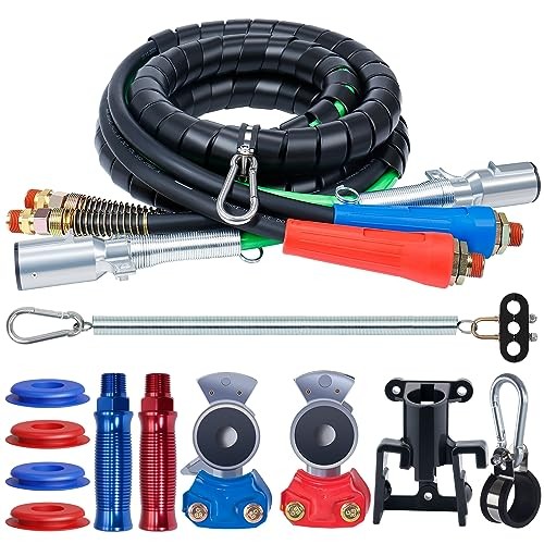 Semi Truck Air Lines Kit 12 FT 3 in 1 ABS Electric Power Line Air Hoses with gallery