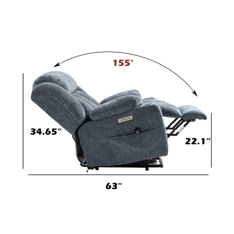 Power Lift Recliner Chair with 8-Point Massage,Lumbar Heat,USB Ports&Cup Holders gallery