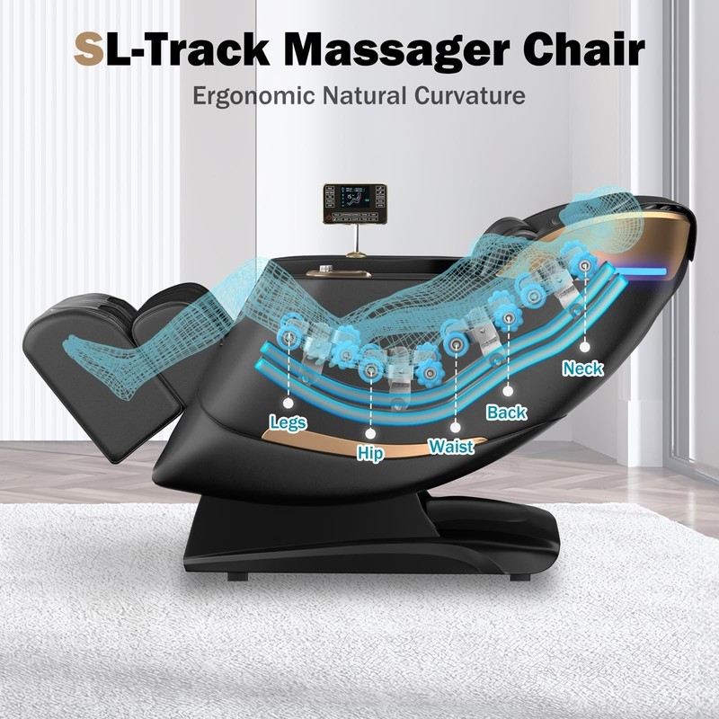 Culanta Full Body Massage Chair, Zero Gravity SL-Track Shiatsu Recliner gallery