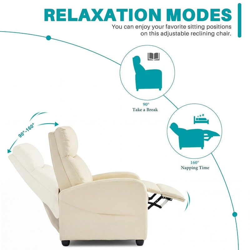 Sweetcrispy Massage Recliner Chair with Lumbar Support - Beige gallery
