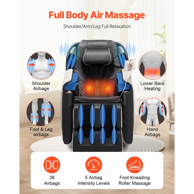 Uimoso Full Body Reclining Massage Chair with SL-Track & 36 Airbags gallery