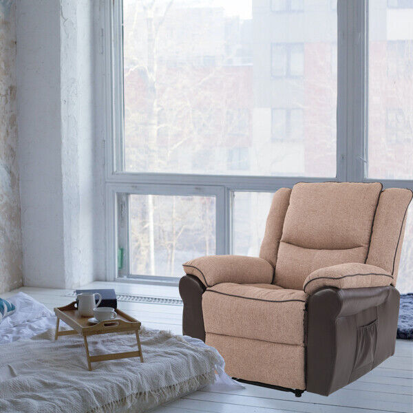 Electric Power Chair Wool &PU Ergonomic Sofa w/Control 8-point Massage + Heating gallery