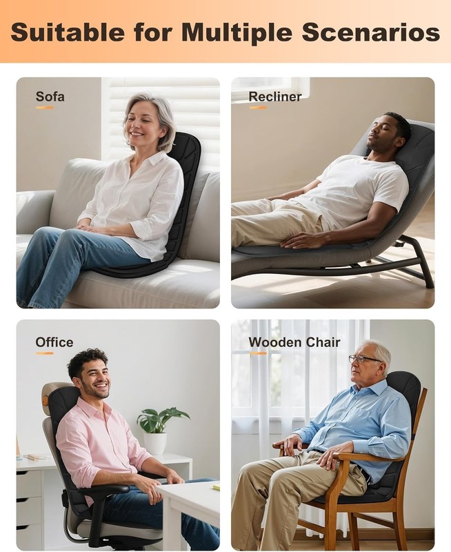 Customizable Massage Chair Pad with Heating & 5 Vibrating Modes – Relax Anywhere gallery