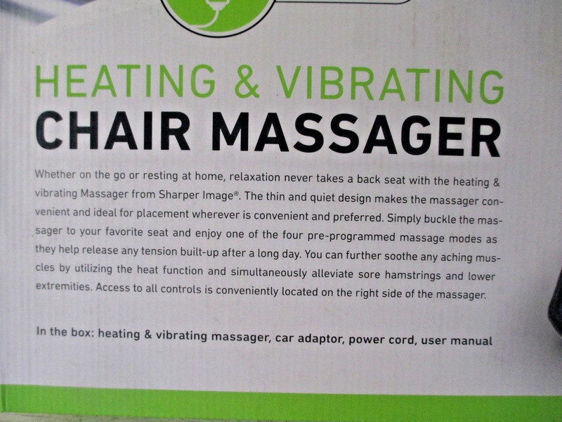 Sharper Image Heating & Vibrating Chair Massager w/ AC & DC Adapter NEW gallery
