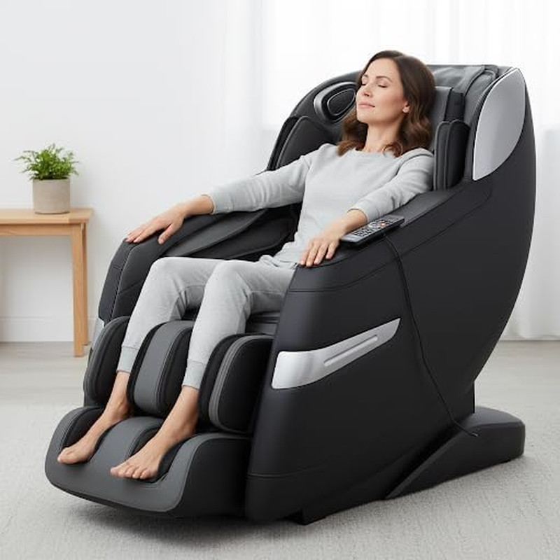 Osaki Quantum Black Massage Chair with 3D Rollers & Zero Gravity Relaxation