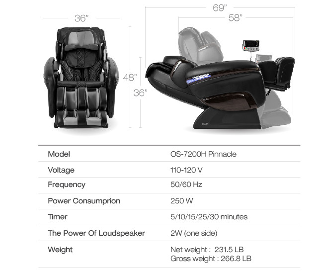 OSAKI 7200H Pinnacle Quad Roller Massage Chair Zero Gravity Recliner Heat Cream gallery