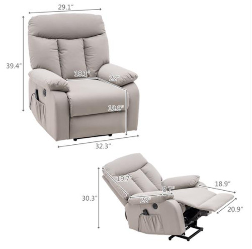 Electric Massage Recliner Chair Power Lift Seat Sofa Vibration Control Type A gallery