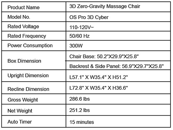 Osaki OS-3D Pro Cyber 3D Zero Gravity Massage Chair Recliner (Red) gallery