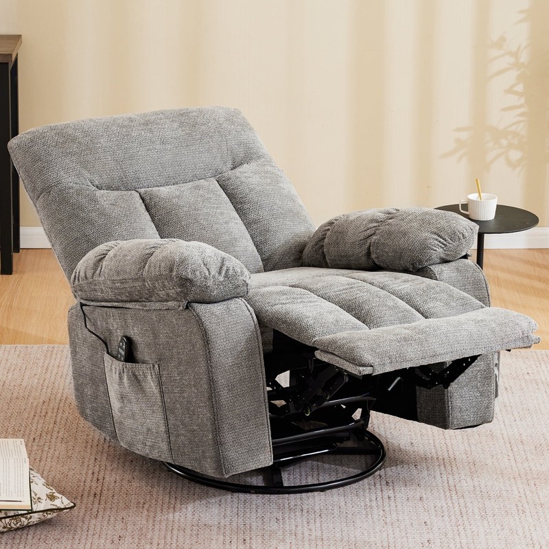 Swivel Rocker Recliner Chair with Vibration Massage & Lumbar Heating Recliner