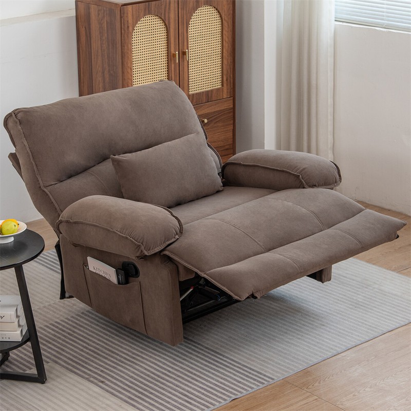 27.5″ Oversized Manual Recliner Chair Sofa with Heating Vibration Capacity 350lb