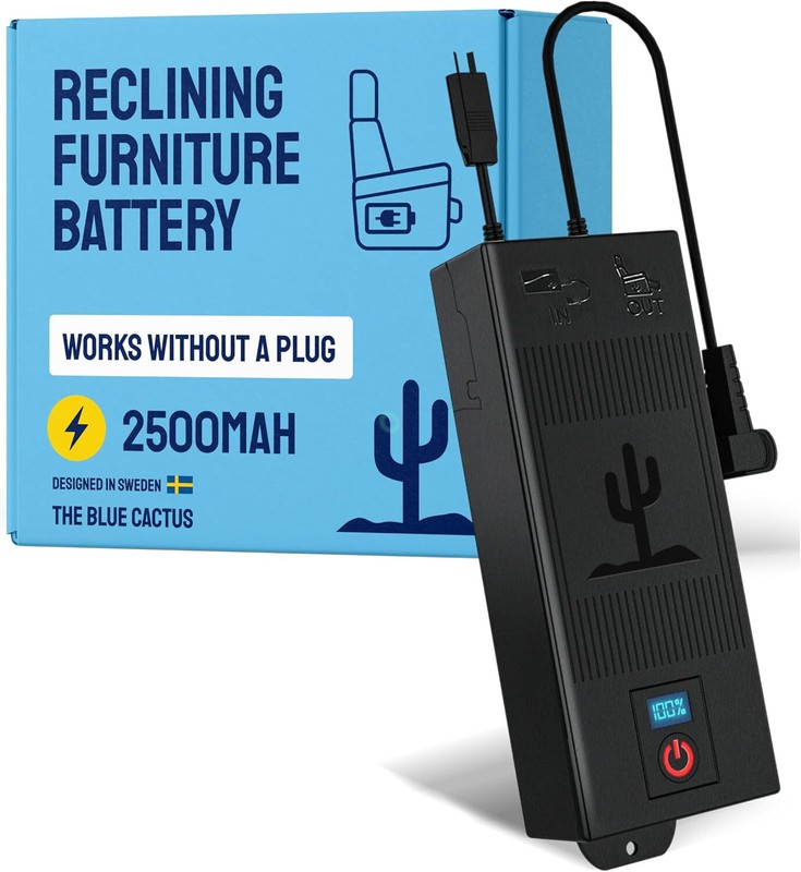 ✅ The Blue Cactus Universal Battery Pack for Reclining Furniture w/ LCD Display