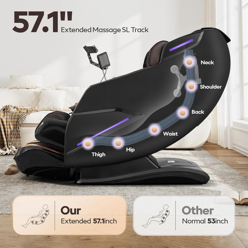 4D Shiatsu Massage Chair with Zero Gravity, Heating, AI Voice & Touch Screen gallery