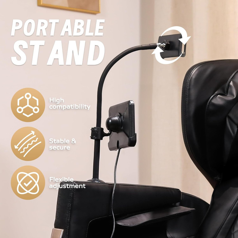 Zero Gravity Massage Chair with Heat, Foot Roller, Bluetooth - Black gallery