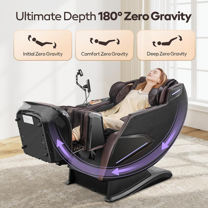 4D Shiatsu Massage Chair with Zero Gravity, Heating, AI Voice & Touch Screen gallery