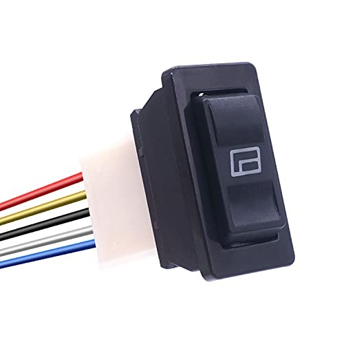 2Pcs 5 Pin Car Window Switch 12V 20A Control Power Window Lift Momentary LED gallery