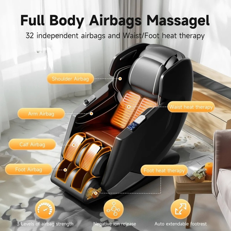 Full Body 4D Zero Gravity Massage Chair Recliner SL Track, AI Voice Control,Heat gallery