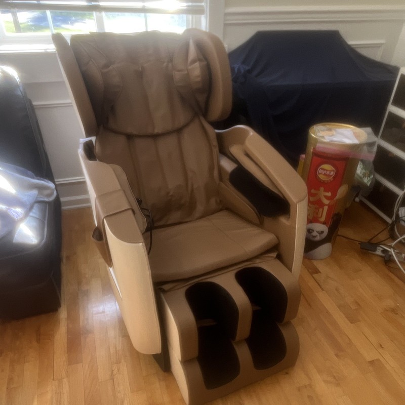 Electric Massage Chair w/ Leg & Foot Massager, Brown/Beige Solid, 1 Seat