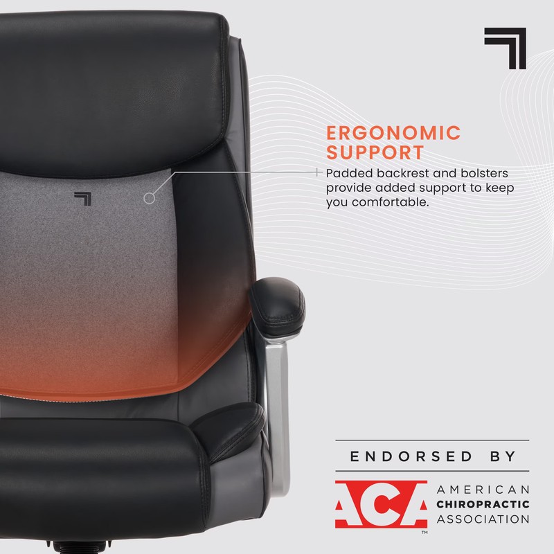 S-120 Massage and Heat Office Chair, Black/Gray gallery
