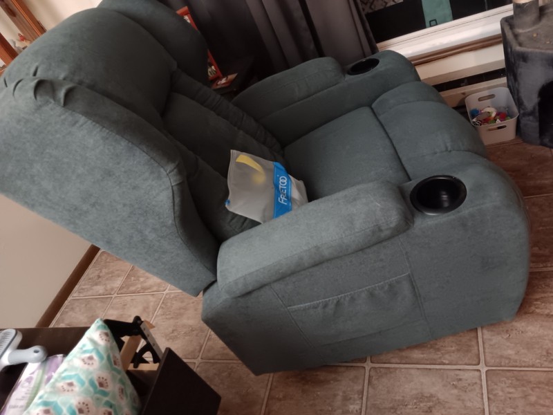 Blue Fabric All Electric Heat Massage Recliner Lift Chair with Cup Holders gallery