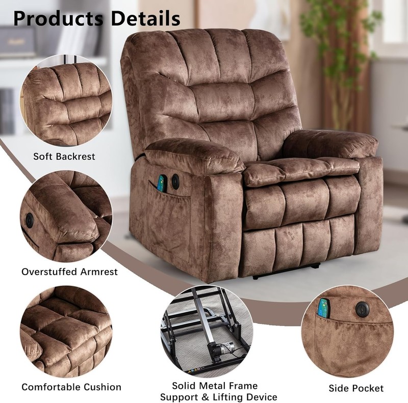CANMOV Power Lift Recliner w/Massage & Heat - Electric Chair for Elderly gallery