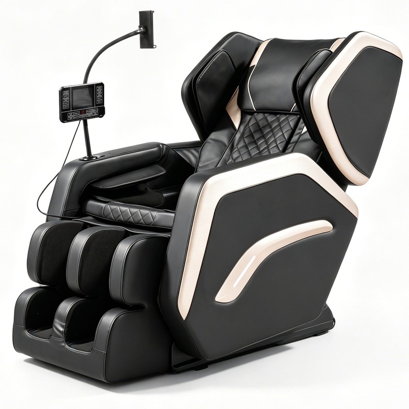 2026 Smart Massage Chair L Track Zero Gravity Full Body Heat Pain Relief Black