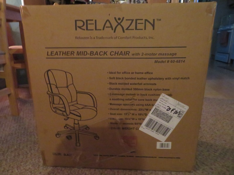 Relaxzen Leather Mid-Back Massage Chair Black Brand New In Box gallery