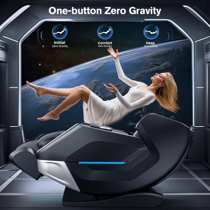 Full Body 4D Zero Gravity Massage Chair Recliner SL Track, AI Voice Control,Heat gallery