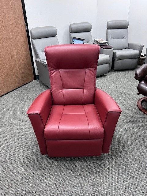 Fjords Ulstein Swing Swivel Relaxer Manual Large Recliner Chair Sandel Leather